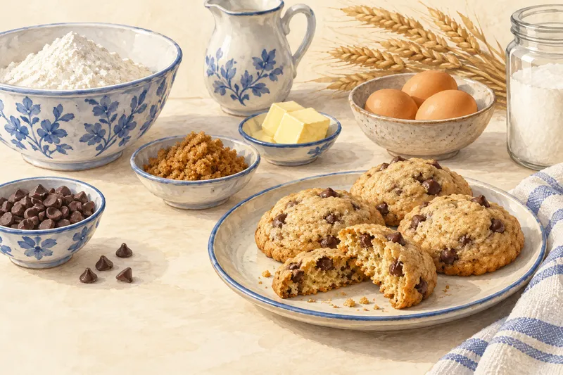 Illustration: Thick cookies, including a broken cookie showing its crumb